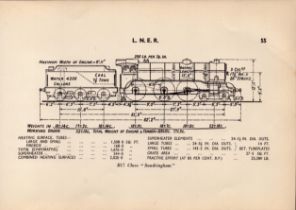 l.N.E.R. Railway Sandringham Detailed Drawing Diagram 85 Yrs Old Print.