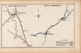 Ewell, Epsom, Leatherhead Antique Railway Junction Diagram-101.