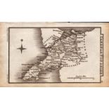 Wales Caernarvonshire Antique Copper Engraved George IV Map by Sidney Hall.