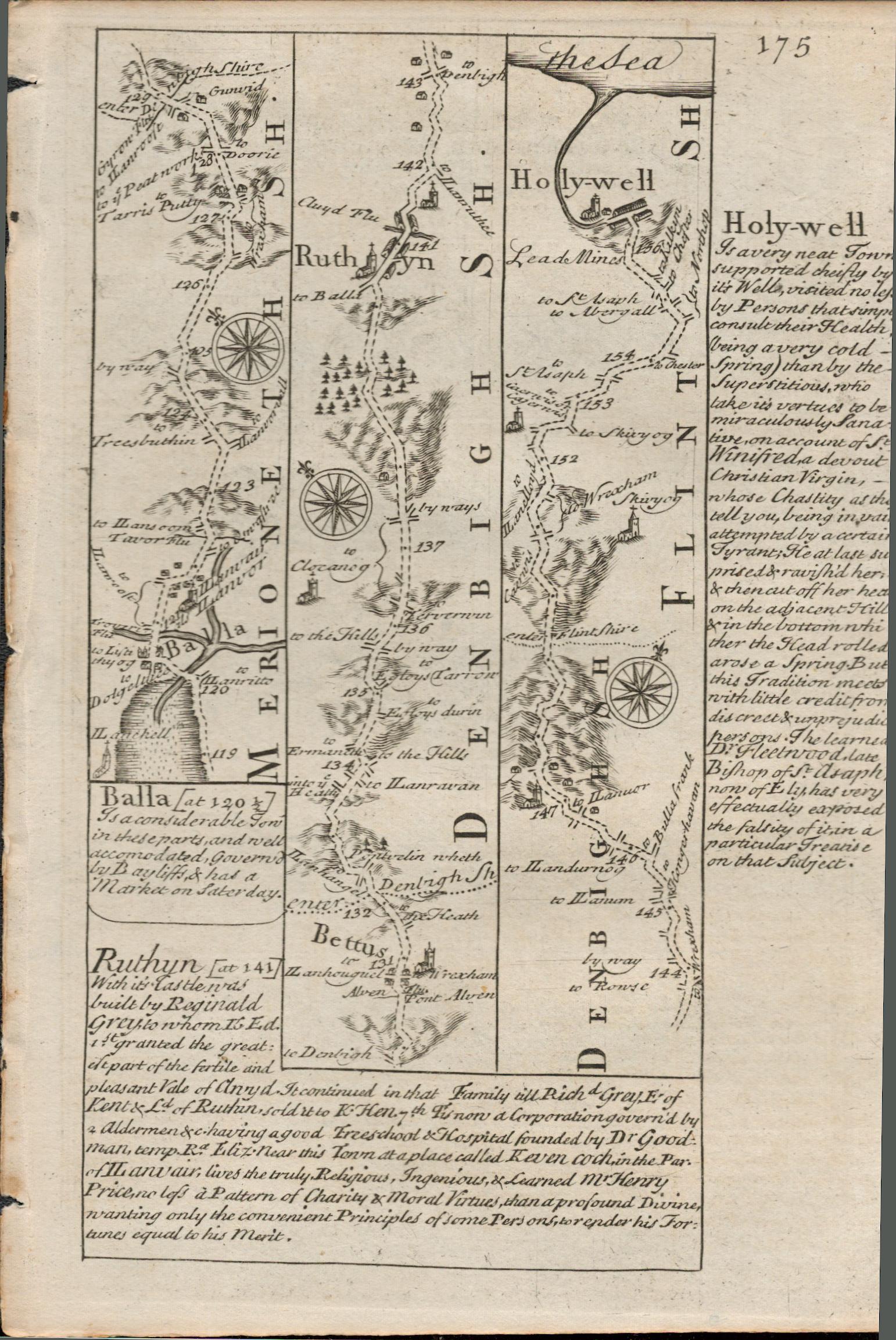 Bowen 290 Yrs Old Detailed Road Map Exeter to Barnstable to Ilfracombe. - Image 3 of 4