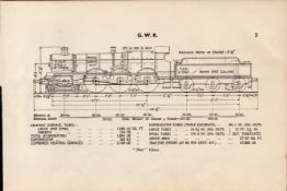 GWR Railway Star Class Locomotive Detailed Drawing Diagram 85 Yrs Old Print.