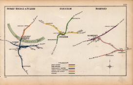 Putney Bridge & Fulham London Antique Railway Diagram-133.