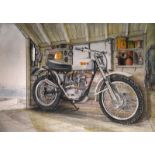 BSA C15 Trials Bike 1960' Classic Nostalgic Motorbike Metal Wall Art