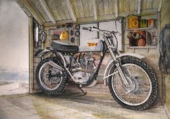 BSA C15 Trials Bike 1960' Classic Nostalgic Motorbike Metal Wall Art