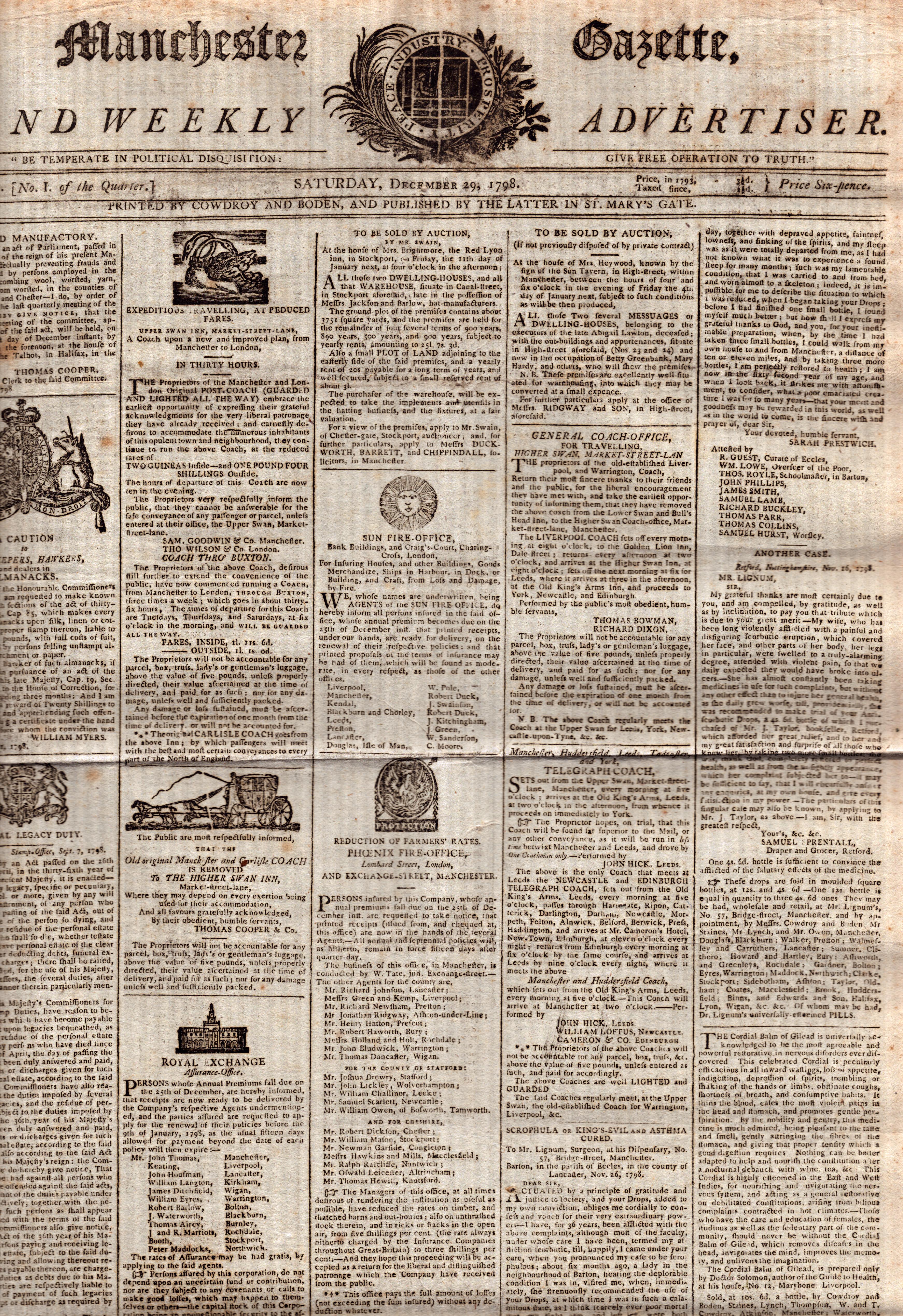 Collection of 7 Antique 1798/1799 Newspapers Bonaparte, Irish Rebellion, Etc - Image 6 of 15