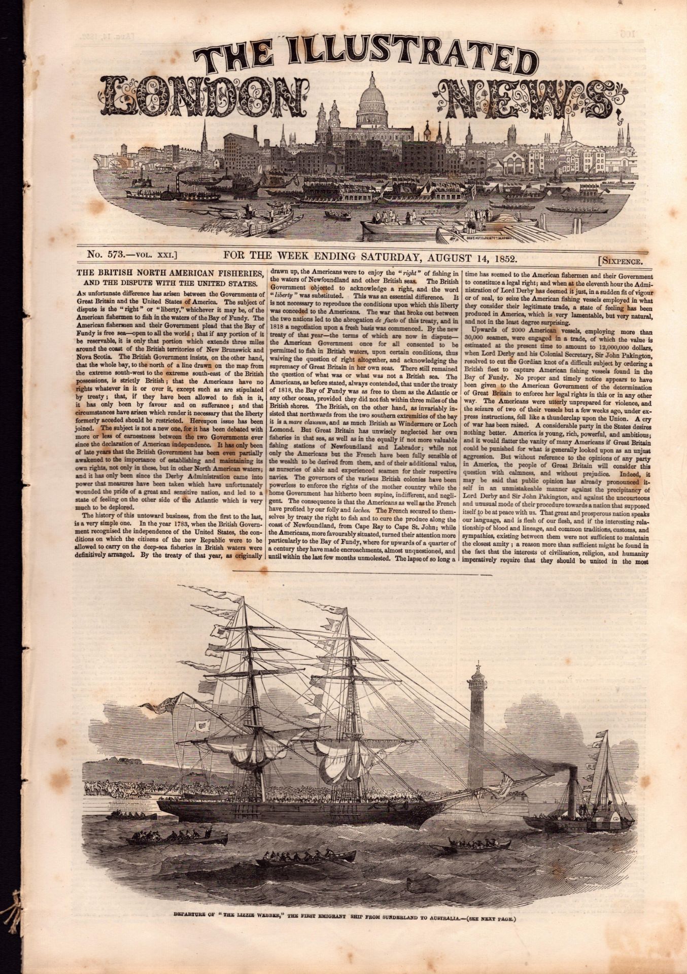 Illustrated London News Victorian Collection 10 Antique 1852 Newspapers. - Image 10 of 12