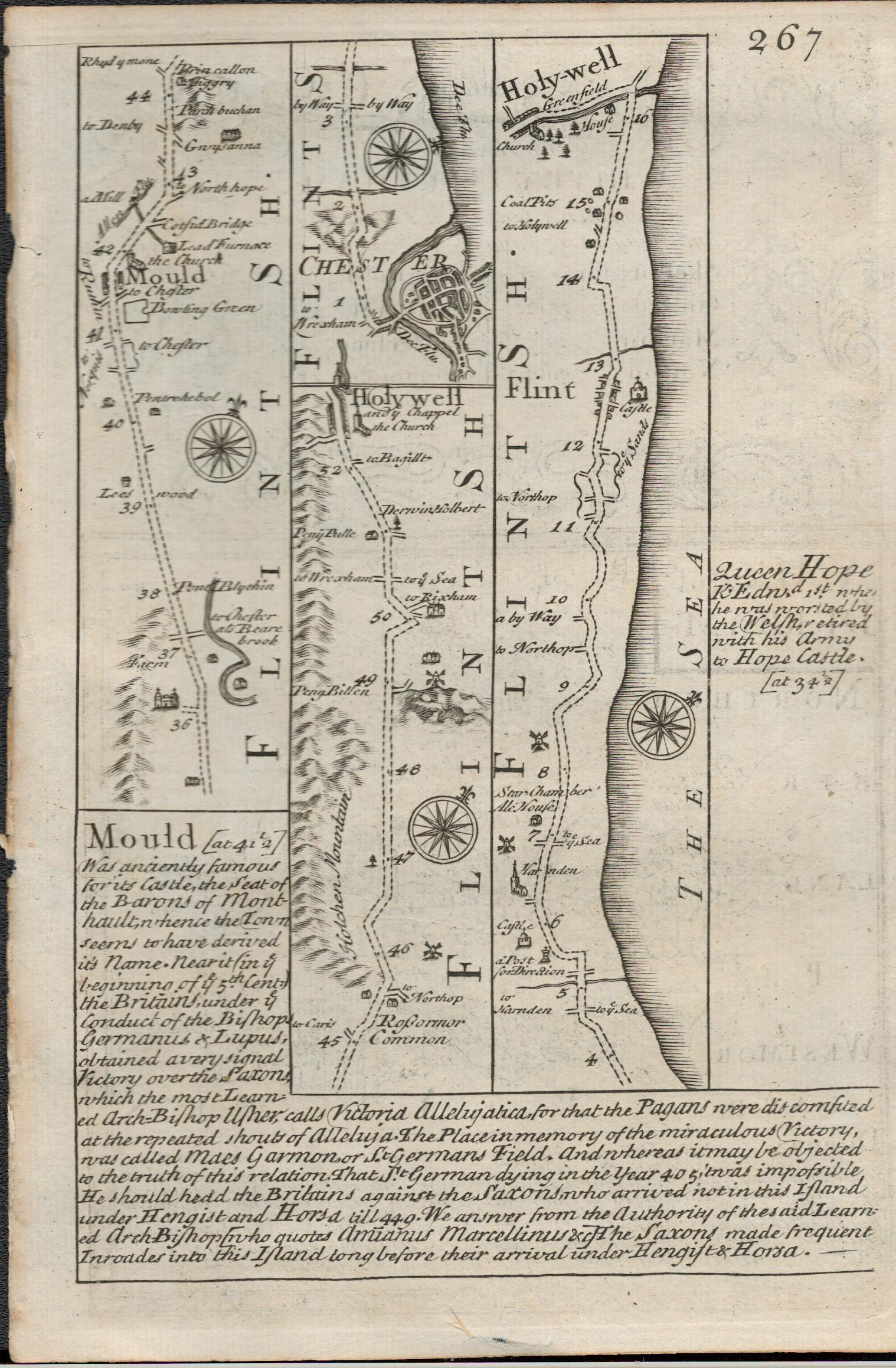 Bowen 290 Yrs Old Detailed Road Map Whitby to Durham Newcastle North East. - Image 3 of 4