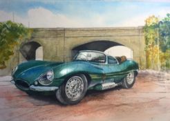 Jaguar XKSS Classic British Racing Green Car The Holy Grail Metal Wall Art