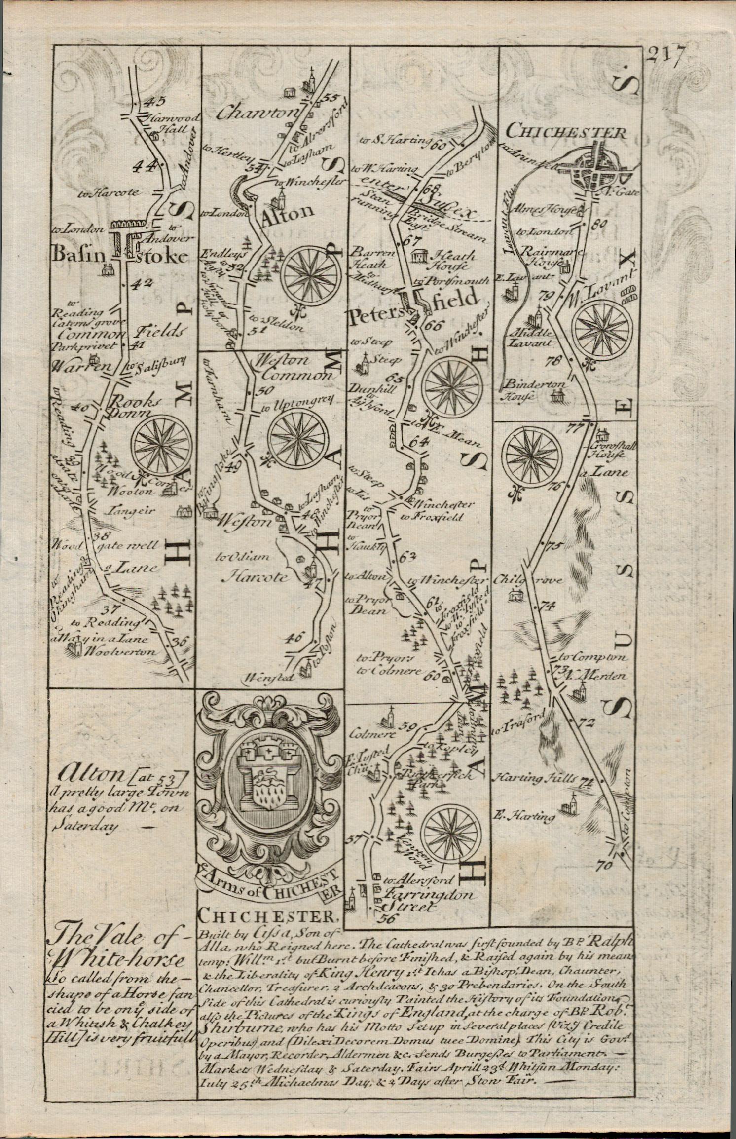 Bowen 290 Yrs Old Detailed Road Map Oxford to Coventry Banbury Nuneaton Derby. - Image 3 of 4