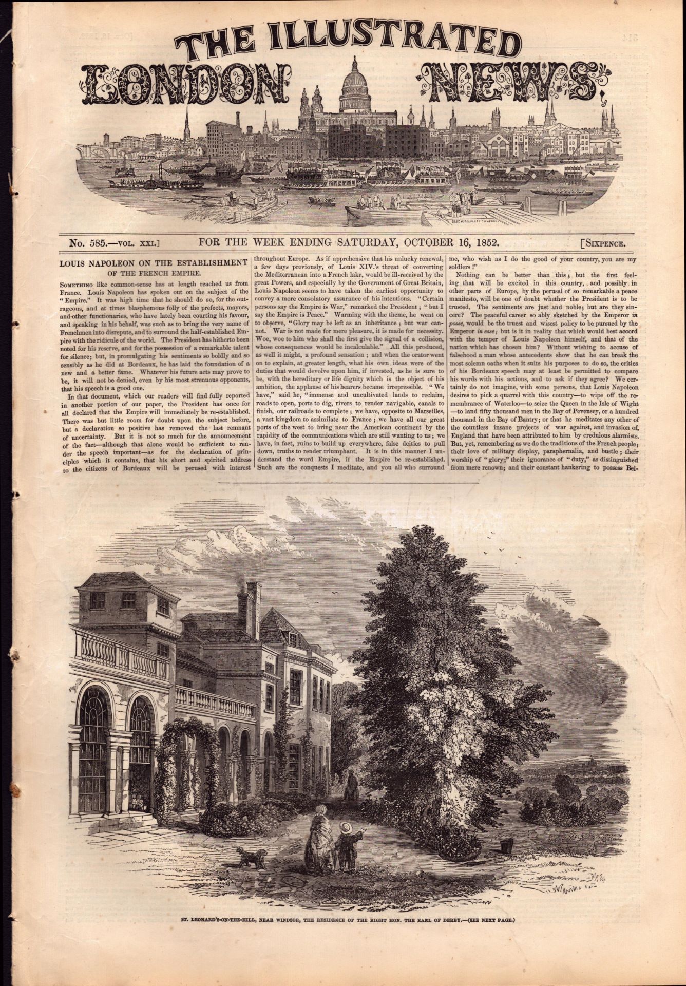 Illustrated London News Victorian Collection 10 Antique 1852 Newspapers. - Image 6 of 12