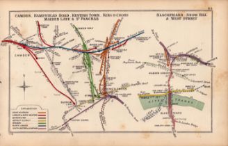 Camden Kings Cross Blackfriars London Antique Railway Diagram-84