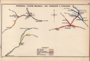 Uttoxeter, Bromshall , Hay Detailed Antique Railway Junction Diagram-148.