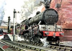 Steam Train L&Y 4-6-0 Leaving Preston Station Nostalgic Scene Metal Wall Art