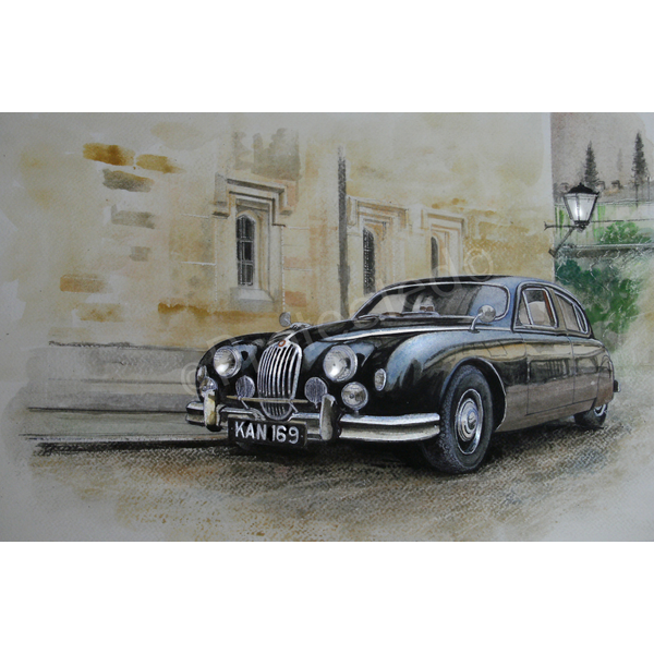 Jaguar Mark 1 Classic Black Sporting British Car Metal Wall Art