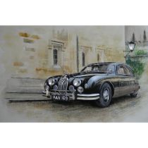 Jaguar Mark 1 Classic Black Sporting British Car Metal Wall Art