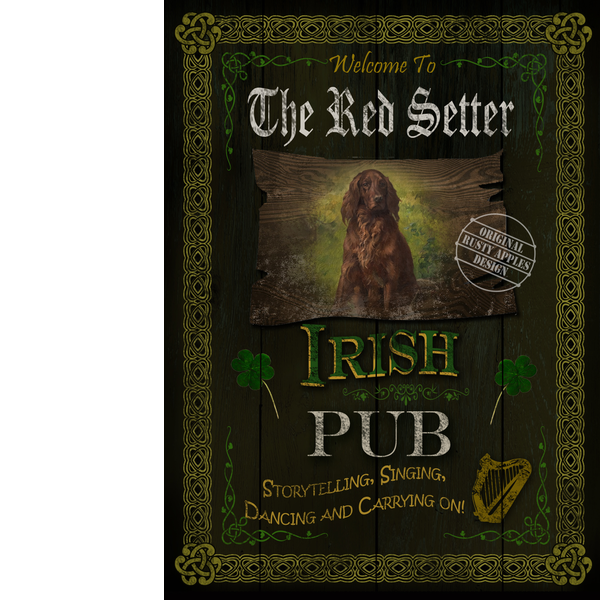 The Red Setter Irish Traditional Pub Sign Metal Wall Art