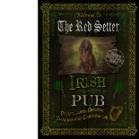 The Red Setter Irish Traditional Pub Sign Metal Wall Art