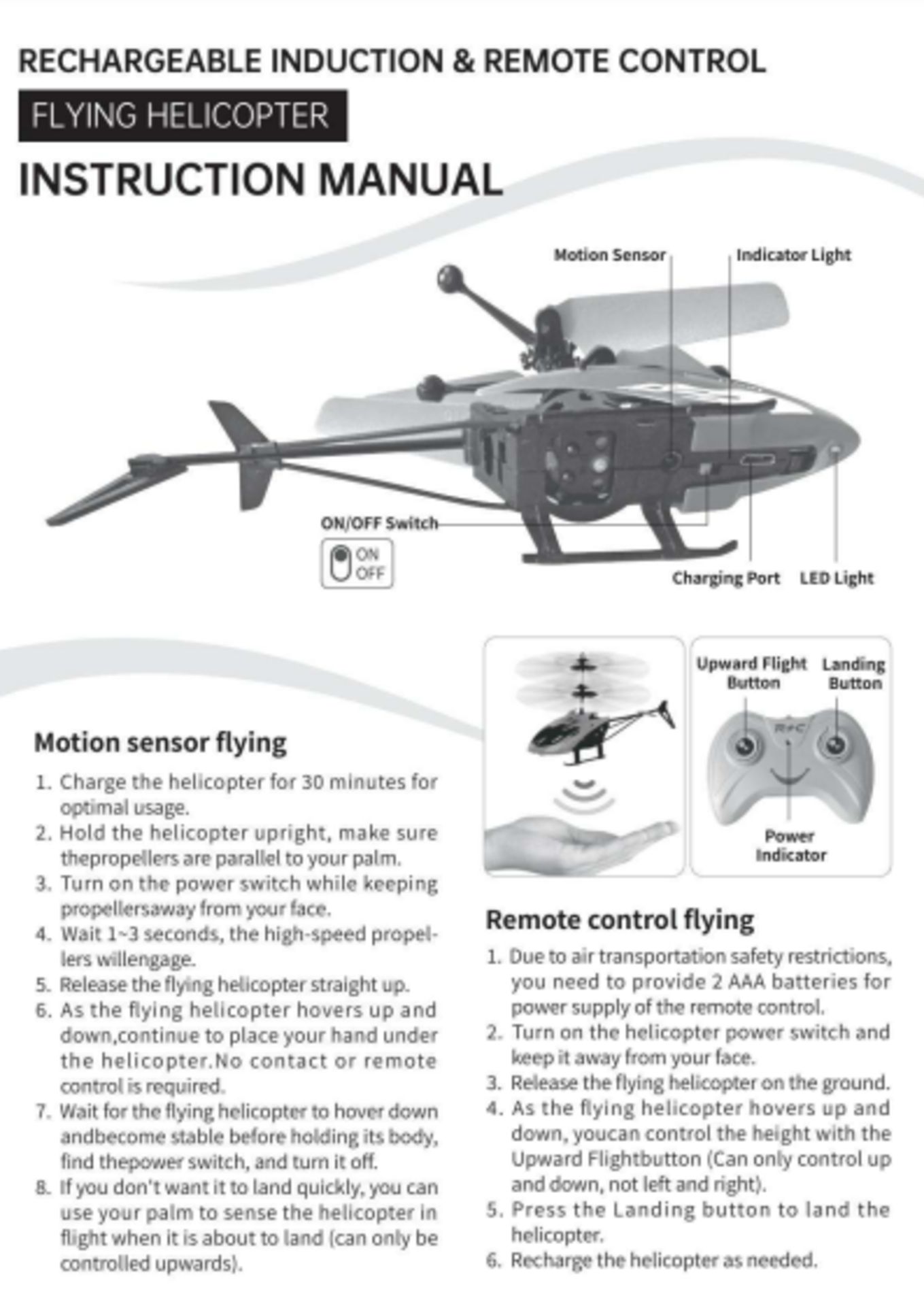 Remote Control Intelligent Induction Combat Helicopter