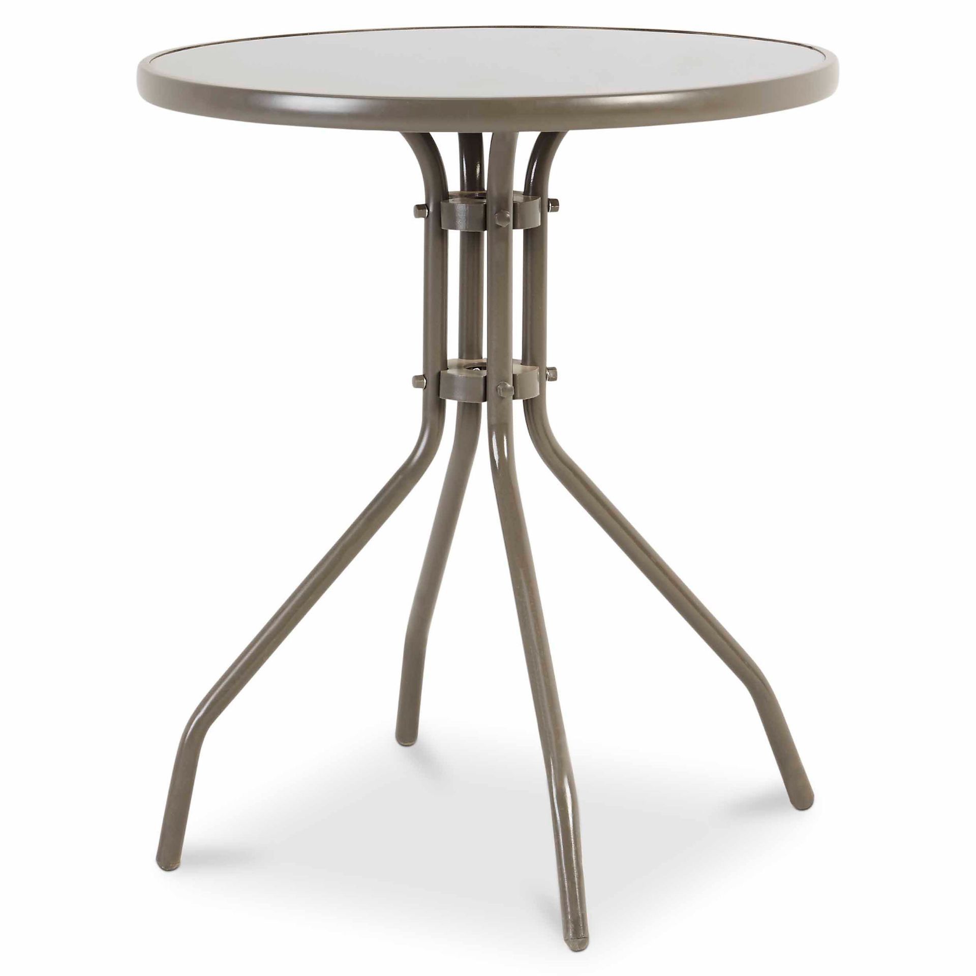 Grey Metal 2 Seater Table & Glass Top RRP £29.99