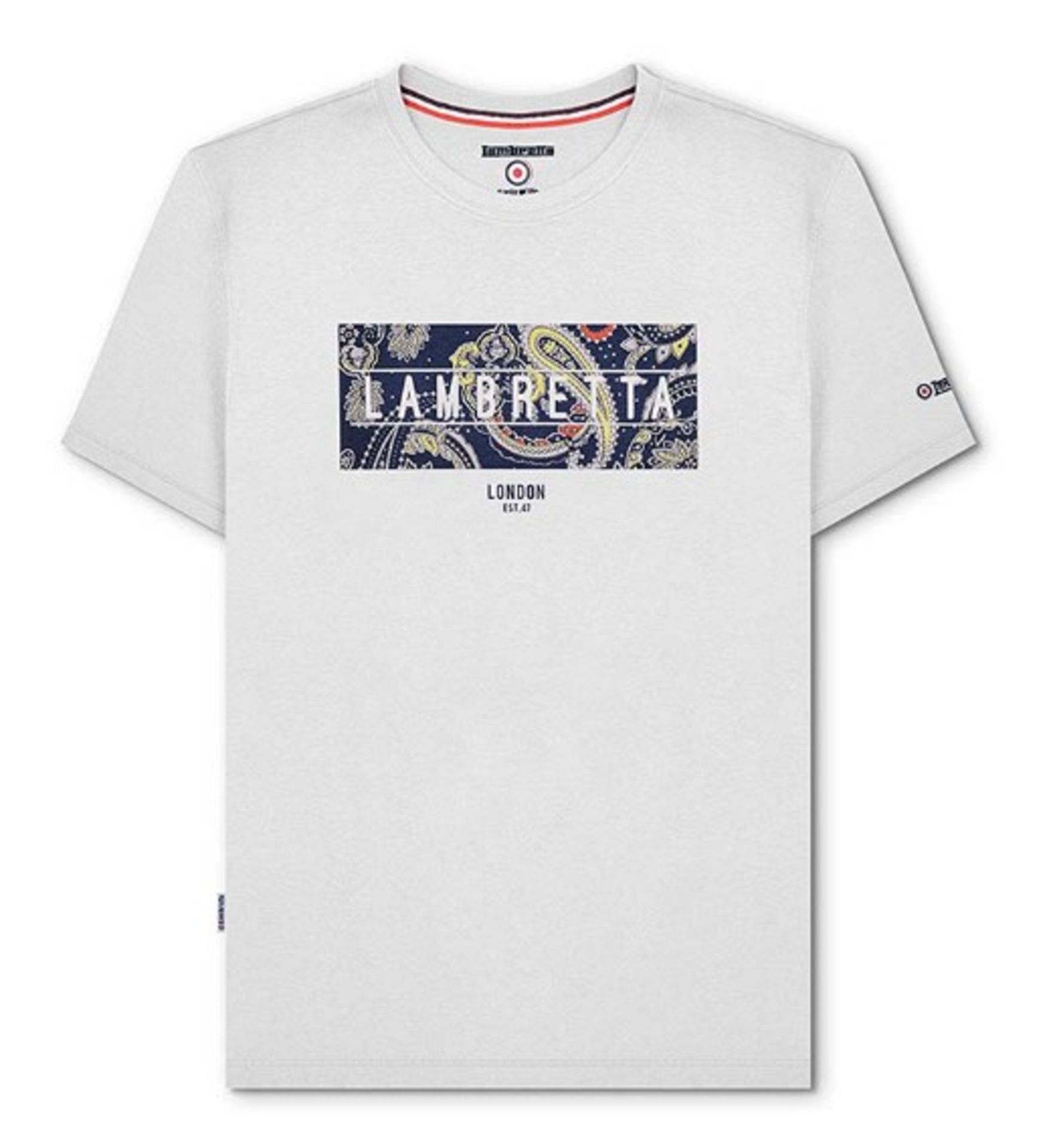 Lambretta Paisley Box Tee White - XL RRP £22.00