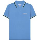 Lambretta Triple Tipped Polo Ashley Blue (White/Navy/Deep Lake) - RRP £30.00 SM