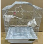 6 x Small Bird Cage In White RRP £44.99