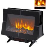 1000/2000w Freestanding Electric Fireplace Double-sided Heating Electric Fires Stove