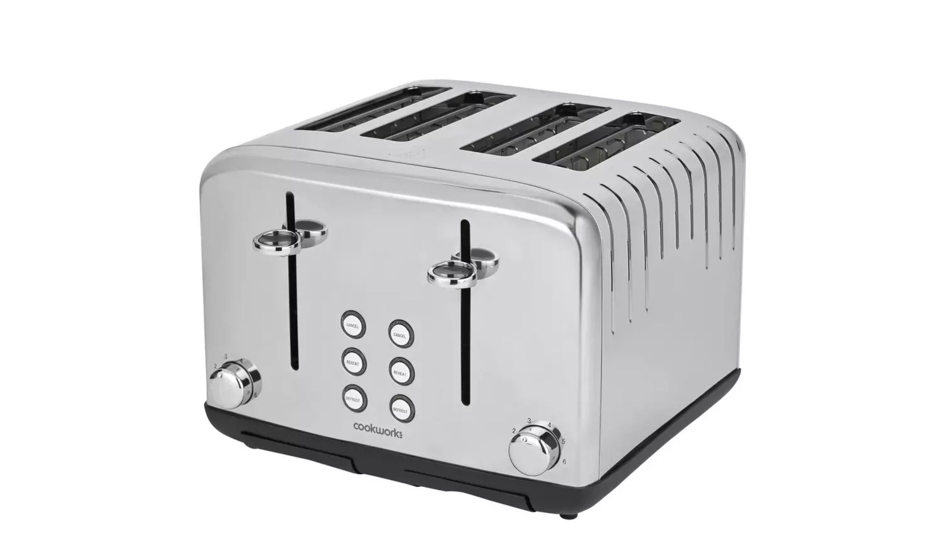 2X Cookworks Pyramid 4 Slice Toaster - Stainless Steel