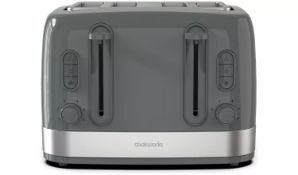 2X Cookworks Illuminated 4 Slice Toaster - Stone Grey