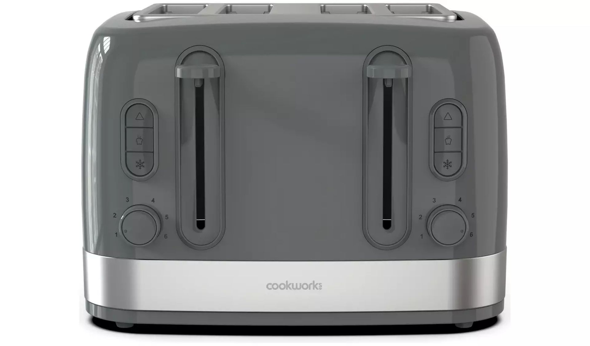 2X Cookworks Illuminated 4 Slice Toaster - Stone Grey