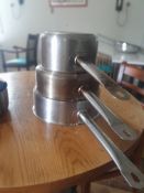 3 Pots Stainless Steel With Heavy Base and Handles