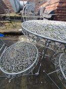 Steel Garden Table and 4 Closing Chairs.