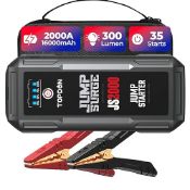 TOPDON Jump Starter JS2000, 2000A/16000mAh Battery Booster Jump Starter Power Pack for Up to 8L G...