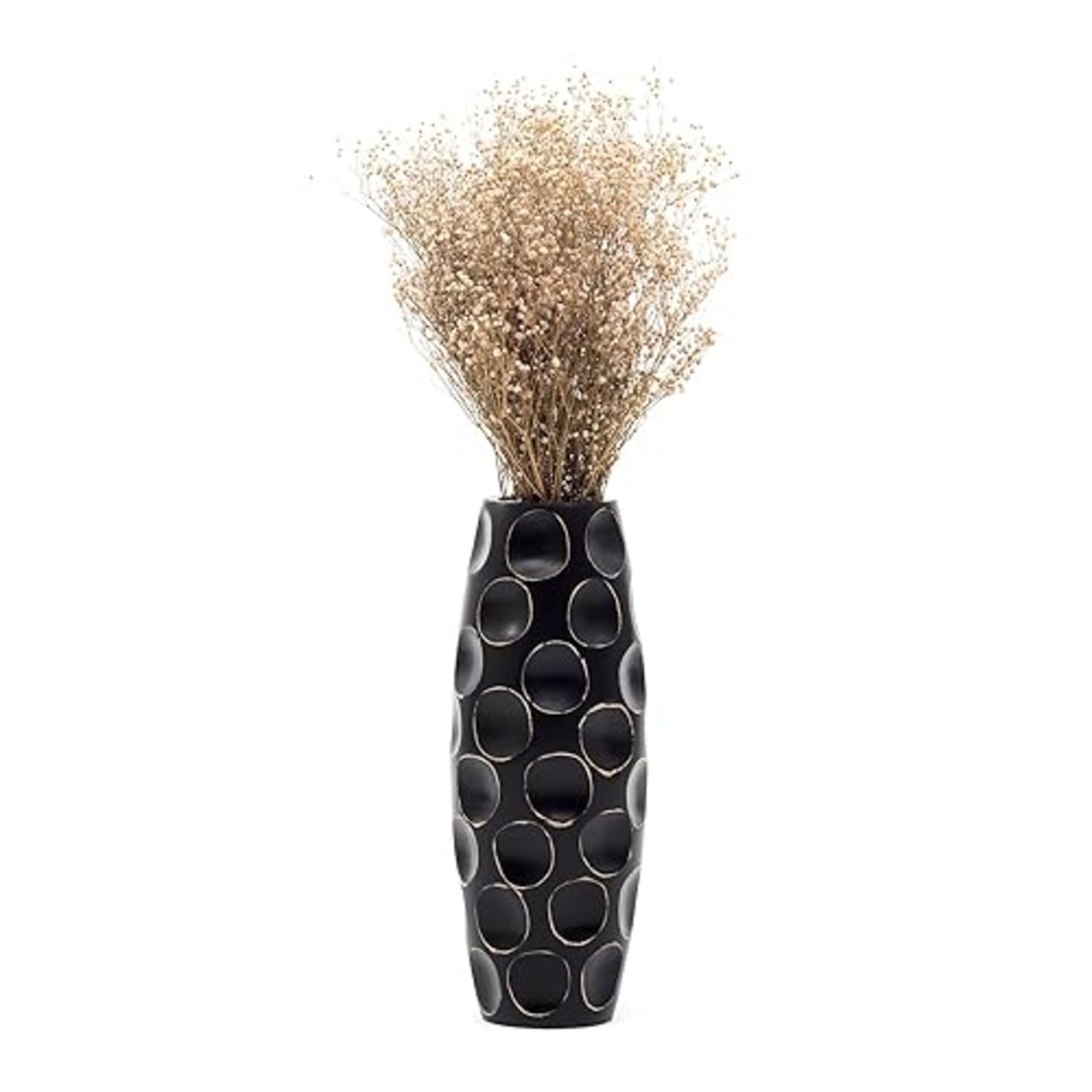 Leewadee Small Floor Vase – Handmade Flower Holder Made of Mango Wood, Sophisticated Vase for Dec