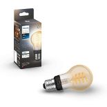 Philips Hue White Ambiance Filament Smart Light Bulb [E27 Edison Screw] With Bluetooth. Works wit...