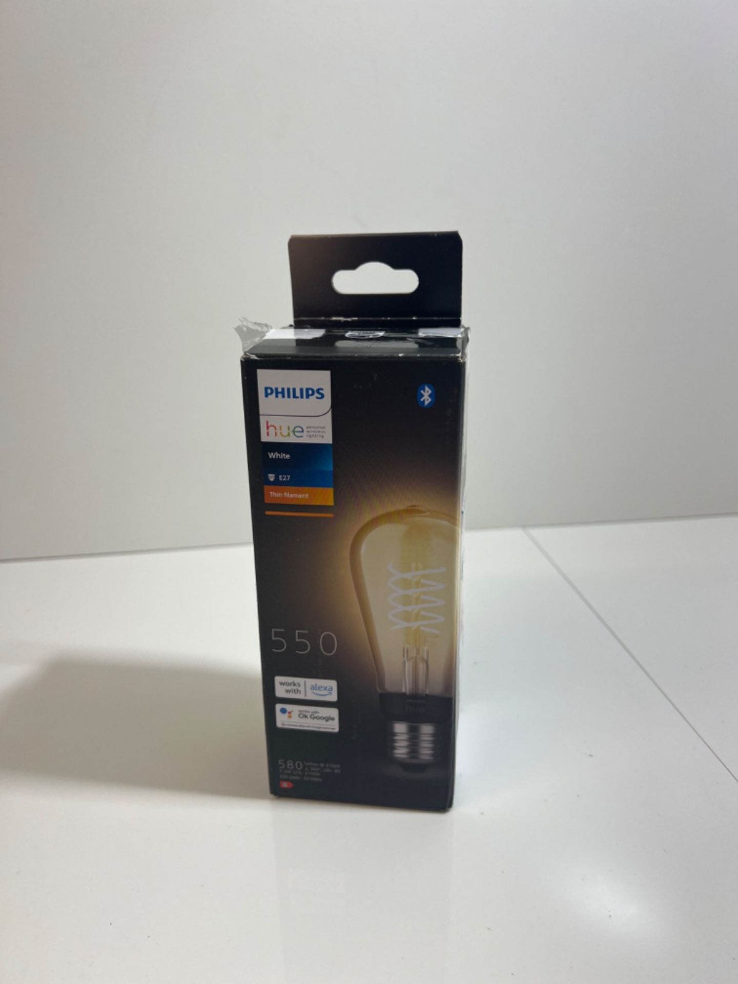 Philips Hue White Filament ST64 Smart Light Bulb [E27 Edison Scew] with Bluetooth, for Indoor Dec... - Image 2 of 2