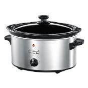 Russell Hobbs 3.5L Stainless Steel Electric Slow Cooker - Cooks up to 4 portions, 3 heat settings,..