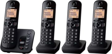 Panasonic KX-TGC224EB DECT Cordless Phone with Answering Machine, 1.6 inch Easy-to-Read Backlit D...