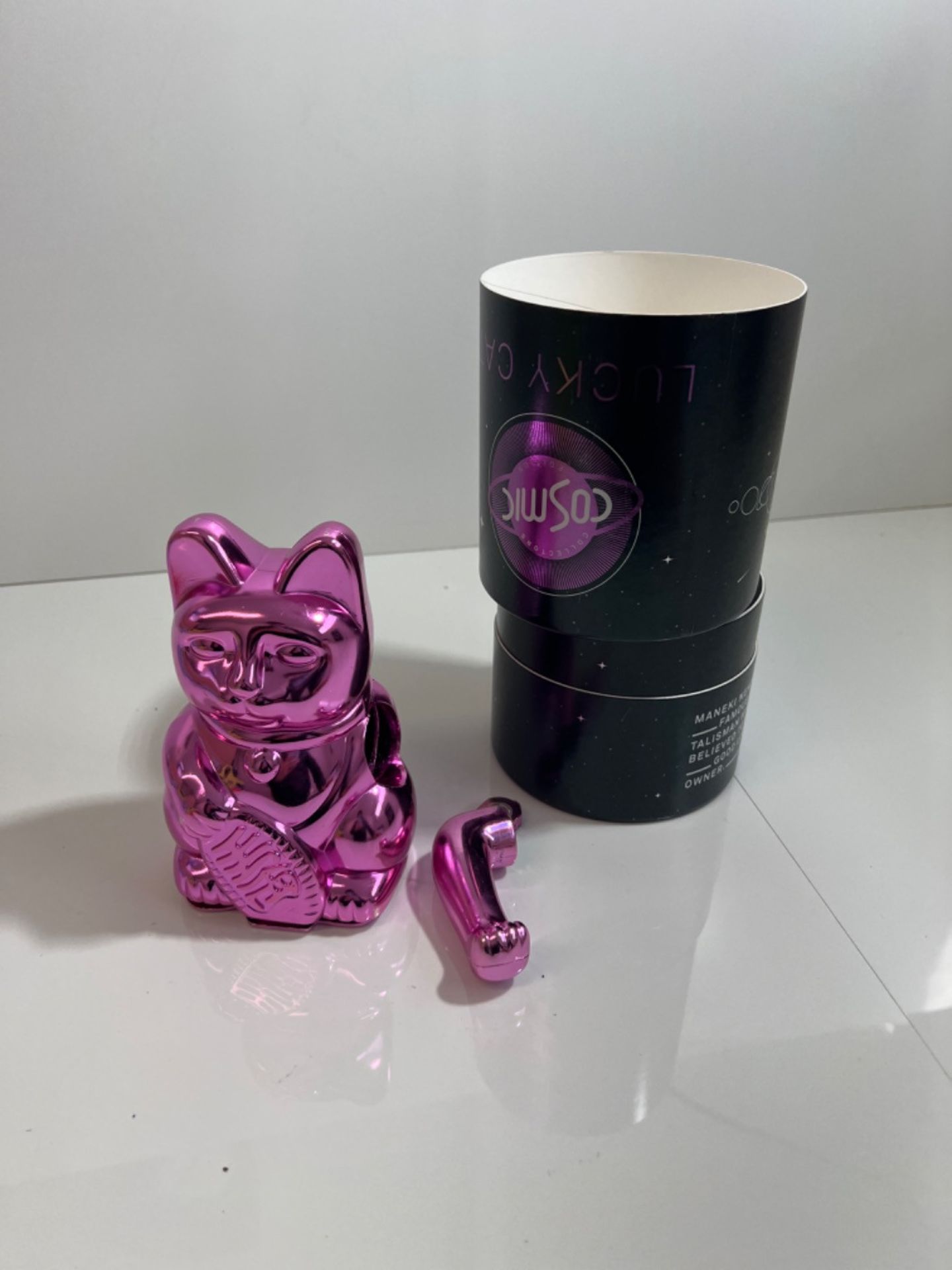 DONKEY Lucky Cat Cosmic Edition Venus Shiny Pink | Waving Cat, Maneki Neko, 15 cm, in Gift Box (S... - Image 2 of 2