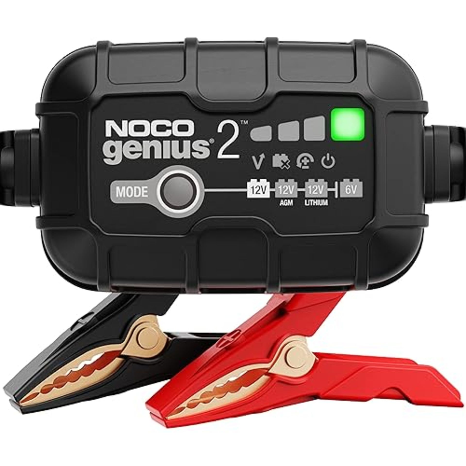 NOCO GENIUS2UK, 2A Car Battery Charger, 6V and 12V Portable Smart Charger, Battery Maintainer, Tr...