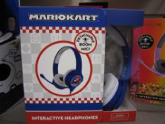 10Pcs Brand New Sealed Mario Kart Official Licensed Headphones With Boom Mic - 10Pcs In Lot