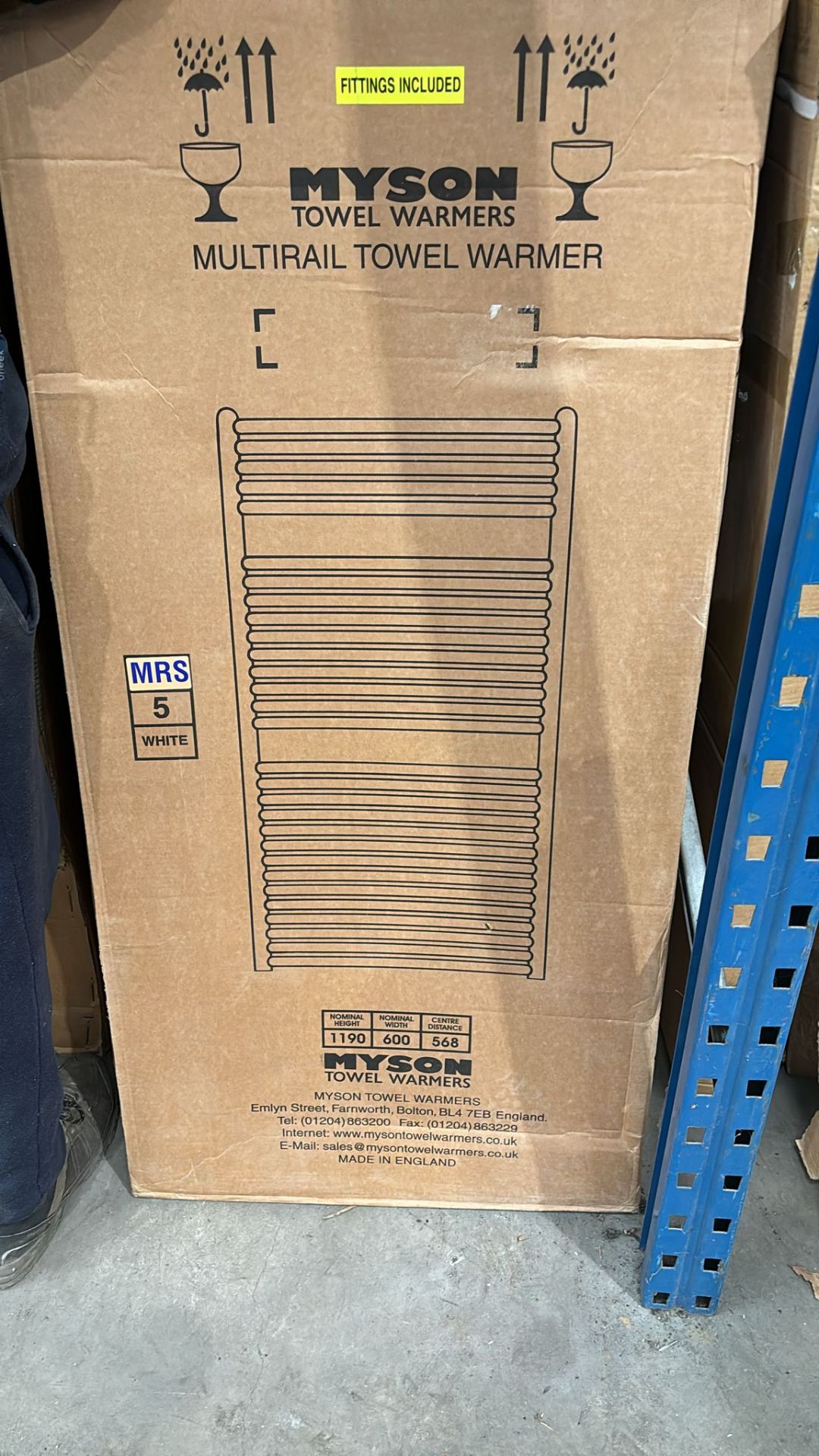 Brand New Boxed Myson Lindi MRS5 1190mm X 600mm White Towel Radiator RRP £667 - Image 2 of 2