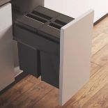 Ex-Display As New Gollinucci Kitchen Waste Bin 400mm 58L Double Containers 295GY RRP £229