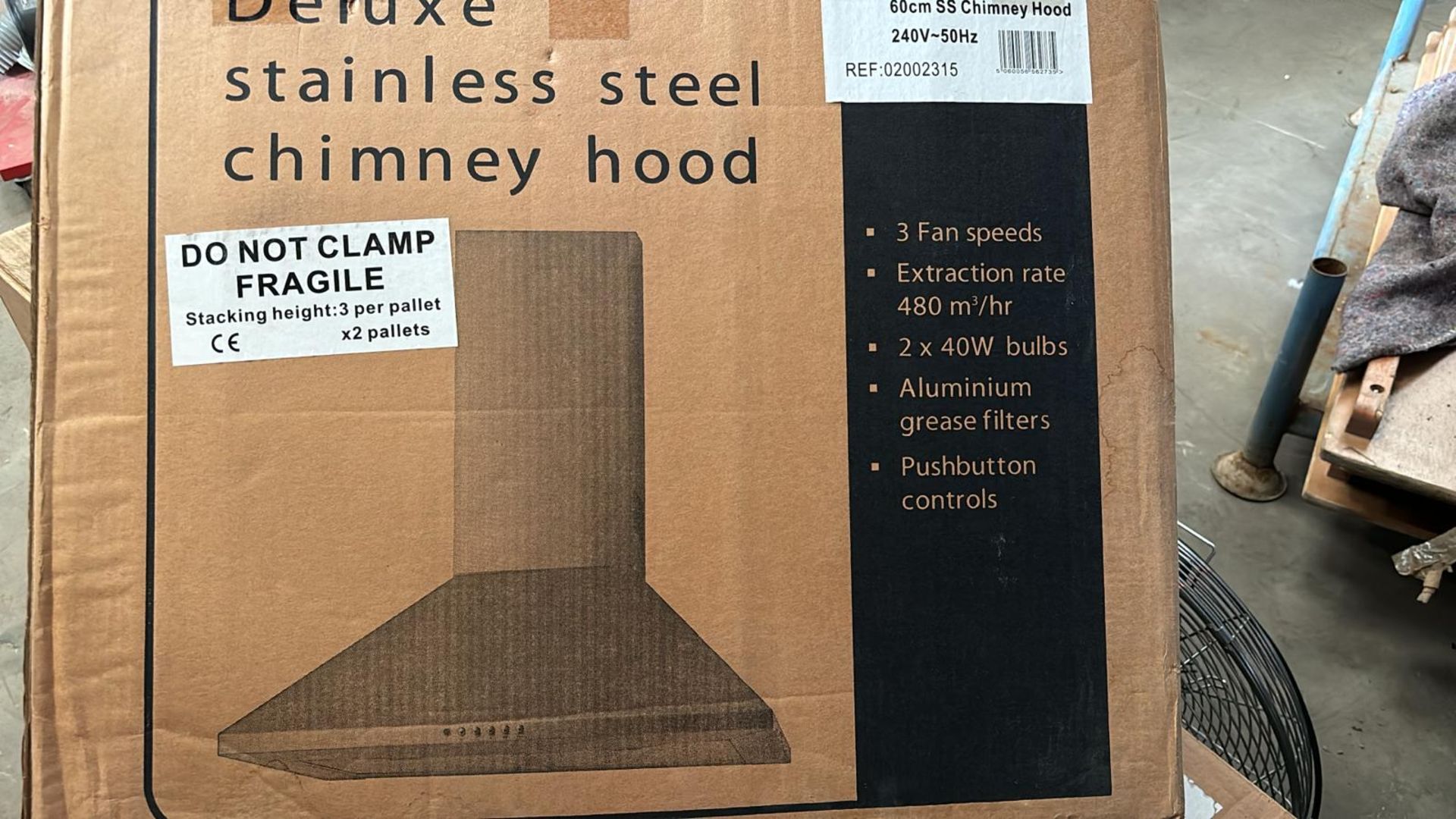 Brand New Boxed HDC60SS deluxe 60cm Chimney Hood RRP £179 - Image 2 of 2