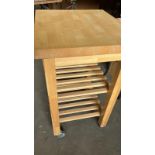 Ex-Display Solid Wood Mobile Work Station (Butcher Block)