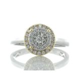 18ct White Gold Single Stone With Double Halo Setting Ring 0.34 Carats