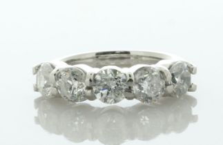 Platinum Five Stone Diamond Ring 2.51 Carats