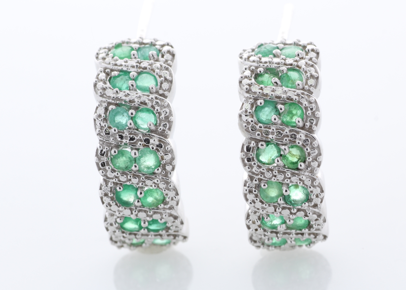Silver Emerald Earring - Image 2 of 3