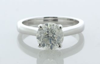 18ct White Gold Single Stone Prong Set Diamond Ring 1.98 Carats