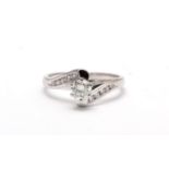 18ct White Gold Single Stone Fancy Set Diamond Ring (0.51) 0.65 Carats